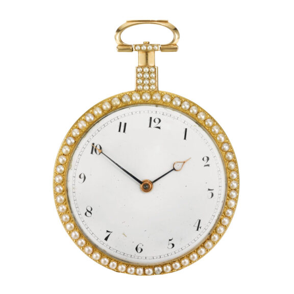 English yellow gold, enamel and pearl-set watch circa 1800 English yellow gold, enamel and pearl-set watch circa 1800
