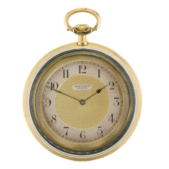 Swiss gold and enamel open faced keyless watch circa 1915