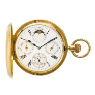 Swiss gold perpetual calendar, moon-phase watch Circa 1880 Swiss gold perpetual calendar, moon-phase watch Circa 1880