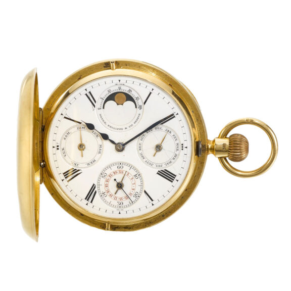 Swiss gold perpetual calendar, moon-phase watch Circa 1880 Swiss gold perpetual calendar, moon-phase watch Circa 1880