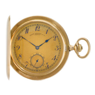 Swiss yellow gold hunting cased keyless watch Circa 1910