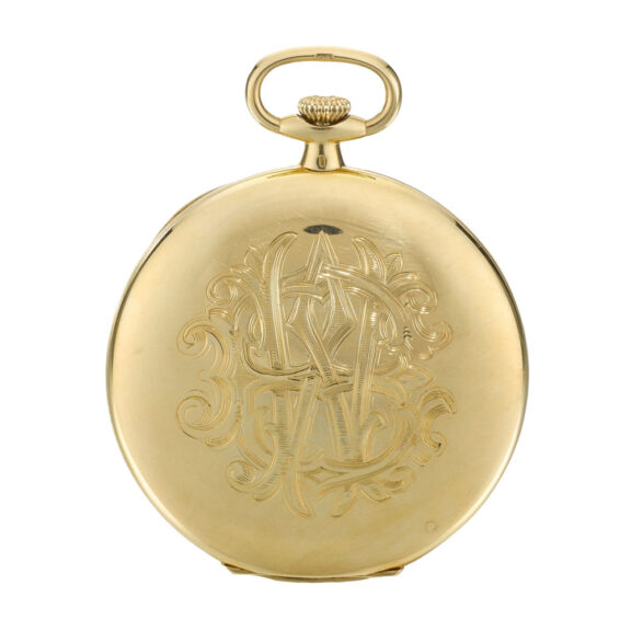 Swiss 18k yellow gold hunting cased keyless watch Circa 1927 Swiss 18k yellow gold hunting cased keyless watch Circa 1927