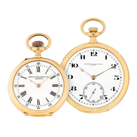 Swiss 18k gold of two open-faced keyless watch Circa 1900