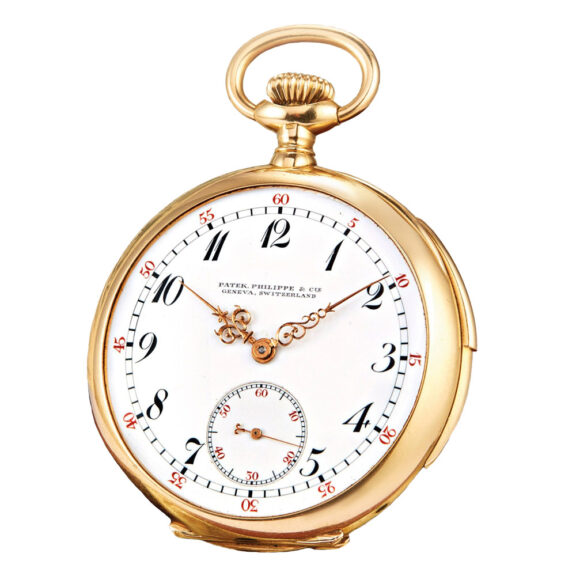 Swiss gold minute repeating keyless pocket watch Circa 1910