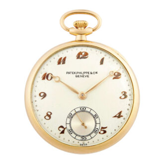 Swiss 18K yellow gold keyless pocket watch circa 1943