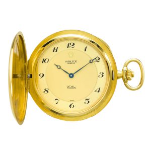 Swiss 18k gold lever hunting cased pocket watch Circa 1990