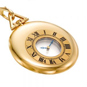 French gold half hunting Cartier watch with chain Circa 1980