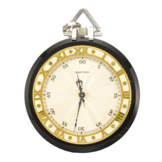 French platinum, Onyx enamel open faced watch Circa 1920