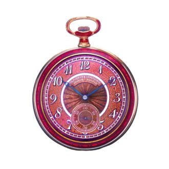 Rare Swiss gold and Red enamel pocket watch Circa 1910