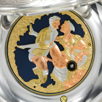 Swiss musical lever with erotic automaton and alarm Circa 1985 Swiss musical lever with erotic automaton and alarm Circa 1985