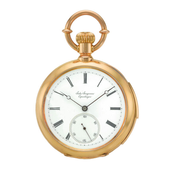 Danish 18k pink gold open faced reapting watch Circa 1890