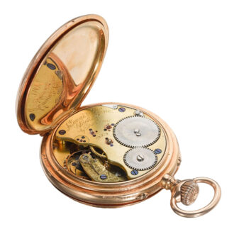 German 18K pink gold Glashütte calender watch Circa 1885