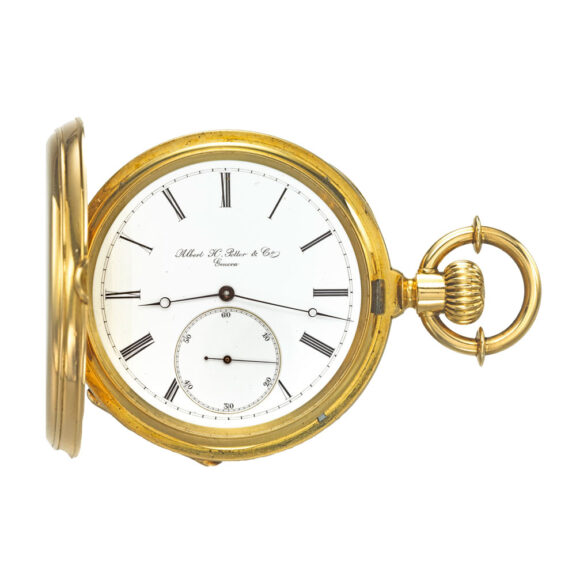 Swiss gold watch with pivoted detent escapement Circa 1880