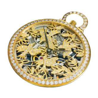 Very rare Swiss gold skeletonized with diamonds Circa 1984