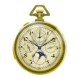 Swiss green gold open faced complicated watch Circa 1912