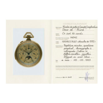 Swiss green gold open faced complicated watch Circa 1912