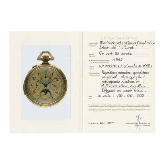 Swiss green gold open faced complicated watch Circa 1912 Swiss green gold open faced complicated watch Circa 1912