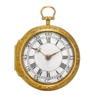 English Repoussé pair cased verge pocket watch Circa 1744