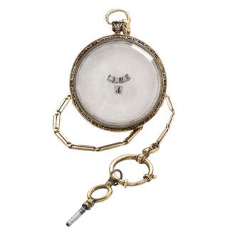 Swiss gold, enamel open faced jump hour watch Circa 1910