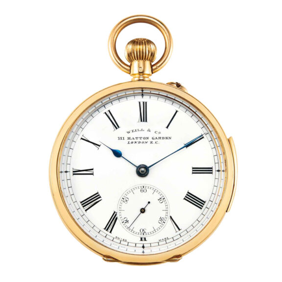 English 18k gold quarter repeating pocket watch Circa 1915