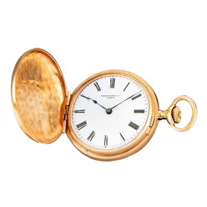 Fine Swiss gold hunting cased keyless lever watch Circa 1887
