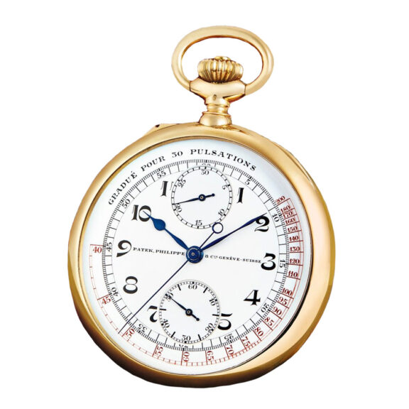 Swiss 18 carat gold open faced chronograph watch Circa 1924 Swiss 18 carat gold open faced chronograph watch Circa 1924