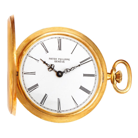 Swiss 18k gold hunting cased keyless lever watch Circa 1975 Swiss 18k gold hunting cased keyless lever watch Circa 1975