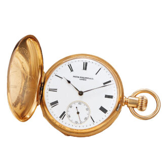 Swiss pink gold hunting cased keyless lever watch Circa 1876