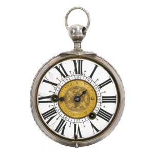 French silver single hand Oignon watch with alarm Circa 1700