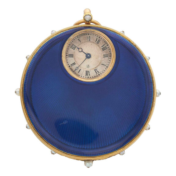 Swiss gold, translucent enamel and pearl set watch Circa 1815 Swiss gold, translucent enamel and pearl set watch Circa 1815