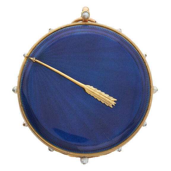 Swiss gold, translucent enamel and pearl set watch Circa 1815 Swiss gold, translucent enamel and pearl set watch Circa 1815