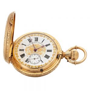 Swiss gold double dialled watch for the American market Circa 1890