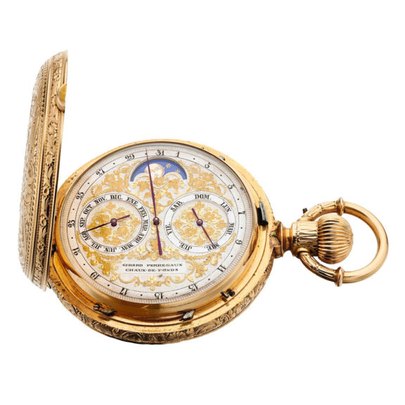 Swiss gold double dialled watch for the American market Circa 1890 Swiss gold double dialled watch for the American market Circa 1890