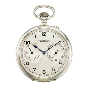 Large German silver lever watch with power reserve Circa 1930