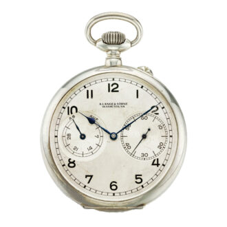 Large German silver lever watch with power reserve Circa 1930
