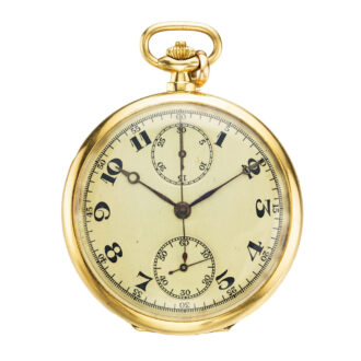 Swiss yellow gold lever watch with chronograph Circa 1920