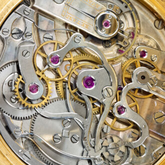 Swiss yellow gold lever watch with chronograph Circa 1920