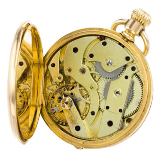 Swiss 18k pink gold hunting cased lever watch Circa 1876