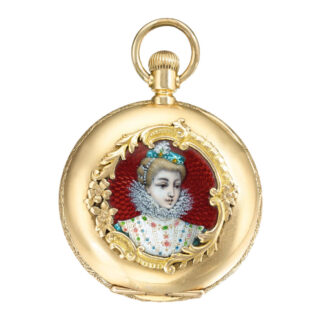 Swiss gold watch, enamel portrait 'Victorian female' Circa 1887 Swiss gold watch, enamel portrait 'Victorian female' Circa 1887