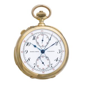 Swiss gold minute repeating split seconds chronograph Circa 1915