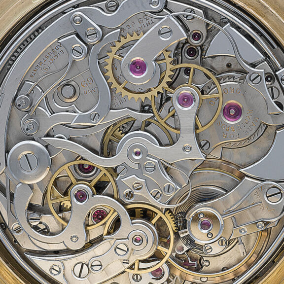 Swiss gold minute repeating split seconds chronograph Circa 1915 Swiss gold minute repeating split seconds chronograph Circa 1915