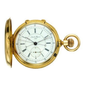 Swiss 18k gold hunting cased complicated watch Circa 1900