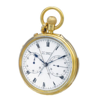 English gold minute repeater with chronograph Circa 1891