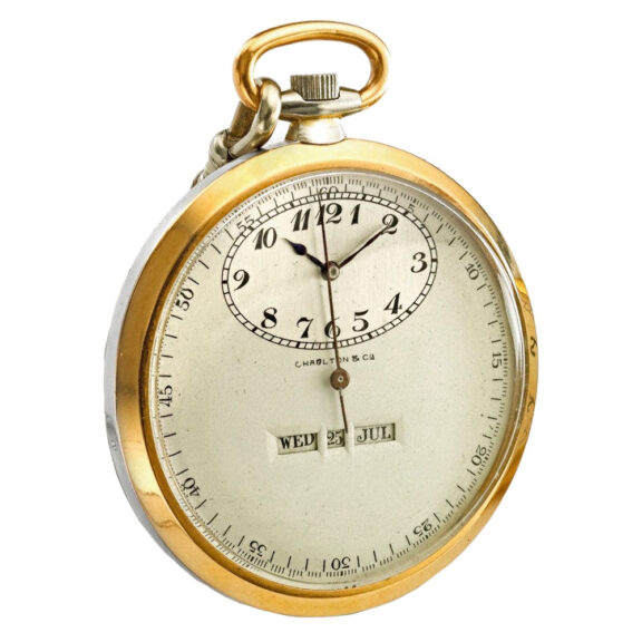 Swiss platinum and gold lever with two-tone dial Circa 1930