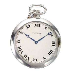 Fine French platinum open faced lever pocket watch Circa 1920