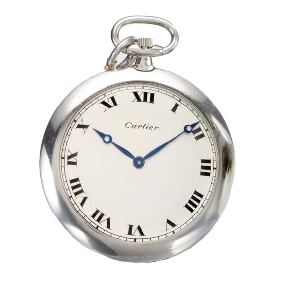 Fine French platinum open faced lever pocket watch Circa 1920