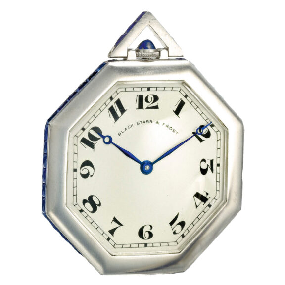 Swiss platinum and sapphire octagonal watch Circa 1915 Swiss platinum and sapphire octagonal watch Circa 1915