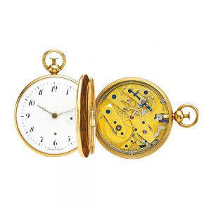 French 18k gold quarter repeating cylinder watch Circa 1830