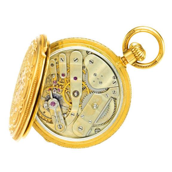 Danish 18k yellow gold lever hunting cased watch Circa 1910 Danish 18k yellow gold lever hunting cased watch Circa 1910