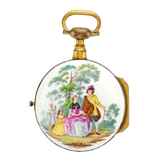 English decorative multicolored gold verge watch Circa 1780